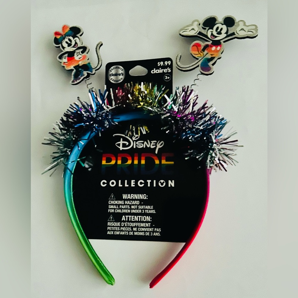 New Disney Claire's Pride Bobble Mickey Minnie Mouse Headband